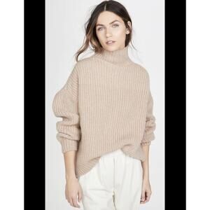 Anine Bing Sydney Sweater XS Camel Alpaca Wool Turtleneck Long Sleeves knit XS